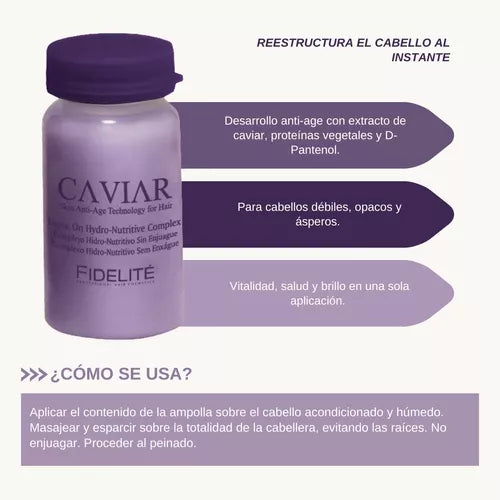 Ampollas Complejo Hidro-Nutritivo Caviar Fidelite 15ml x 3 unidades